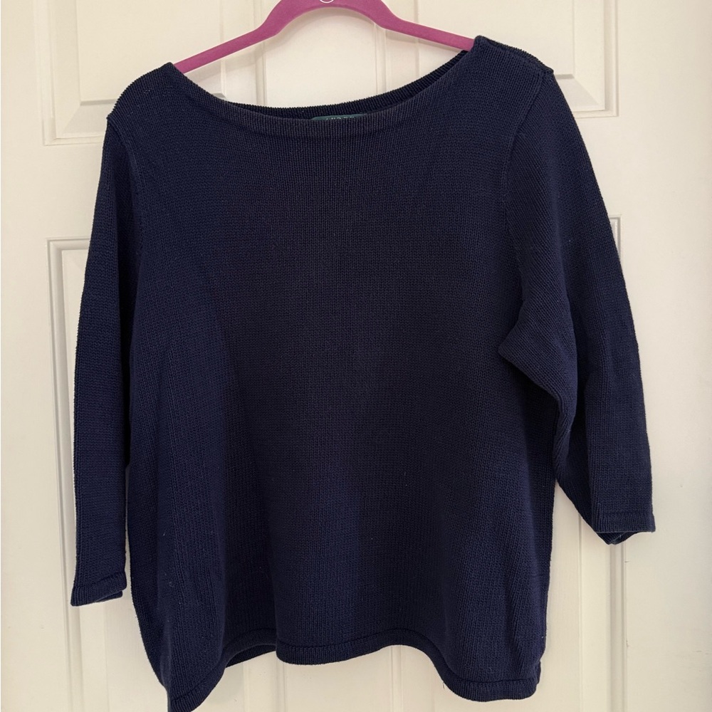 Ralph Lauren navy short sleeve cotton Sweater